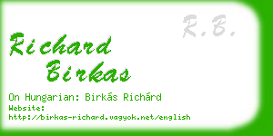 richard birkas business card